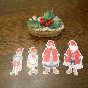 Art Board Nordic Family Christmas Ornaments & Straw Holly Basket